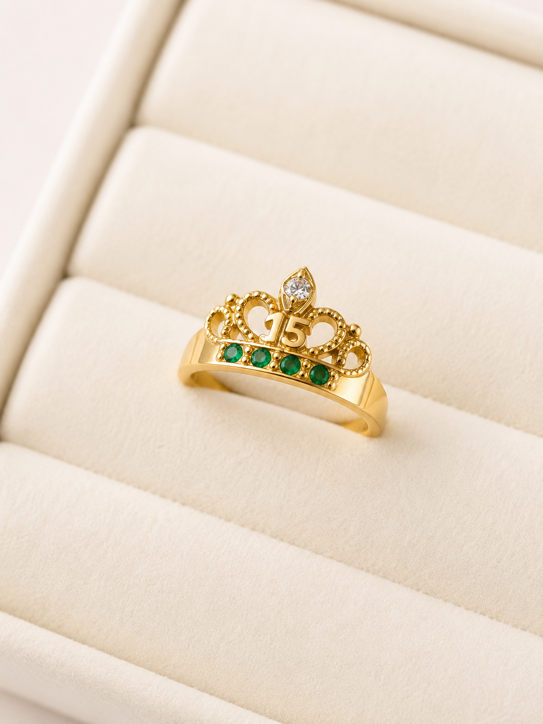 Anillo Quinceañera Oro 18K Nacional Talla 6 | 2.5 g