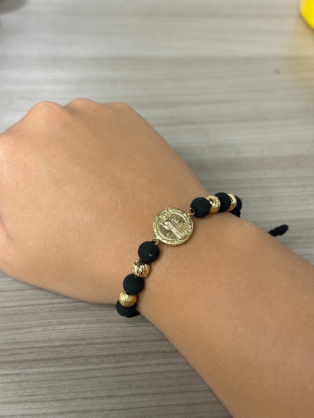 Pulsera San Benito Balines diamantados 8mm