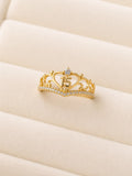 Anillo Corona de 15 Años en Oro 18K Nacional – Diseño Elegante con Brillos