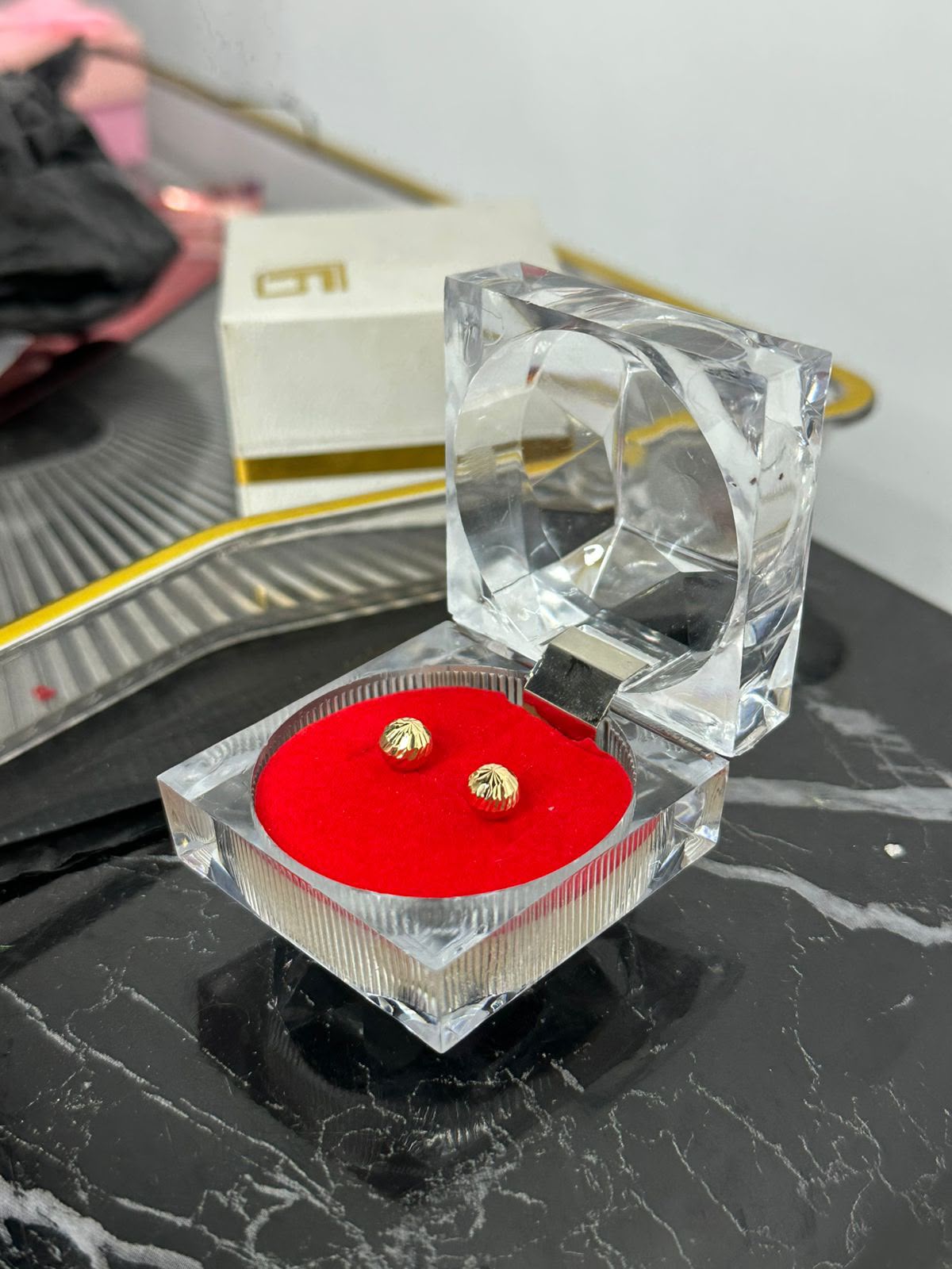 Topo Balín Diamantado 6 mm en Oro 18K Nacional | Par